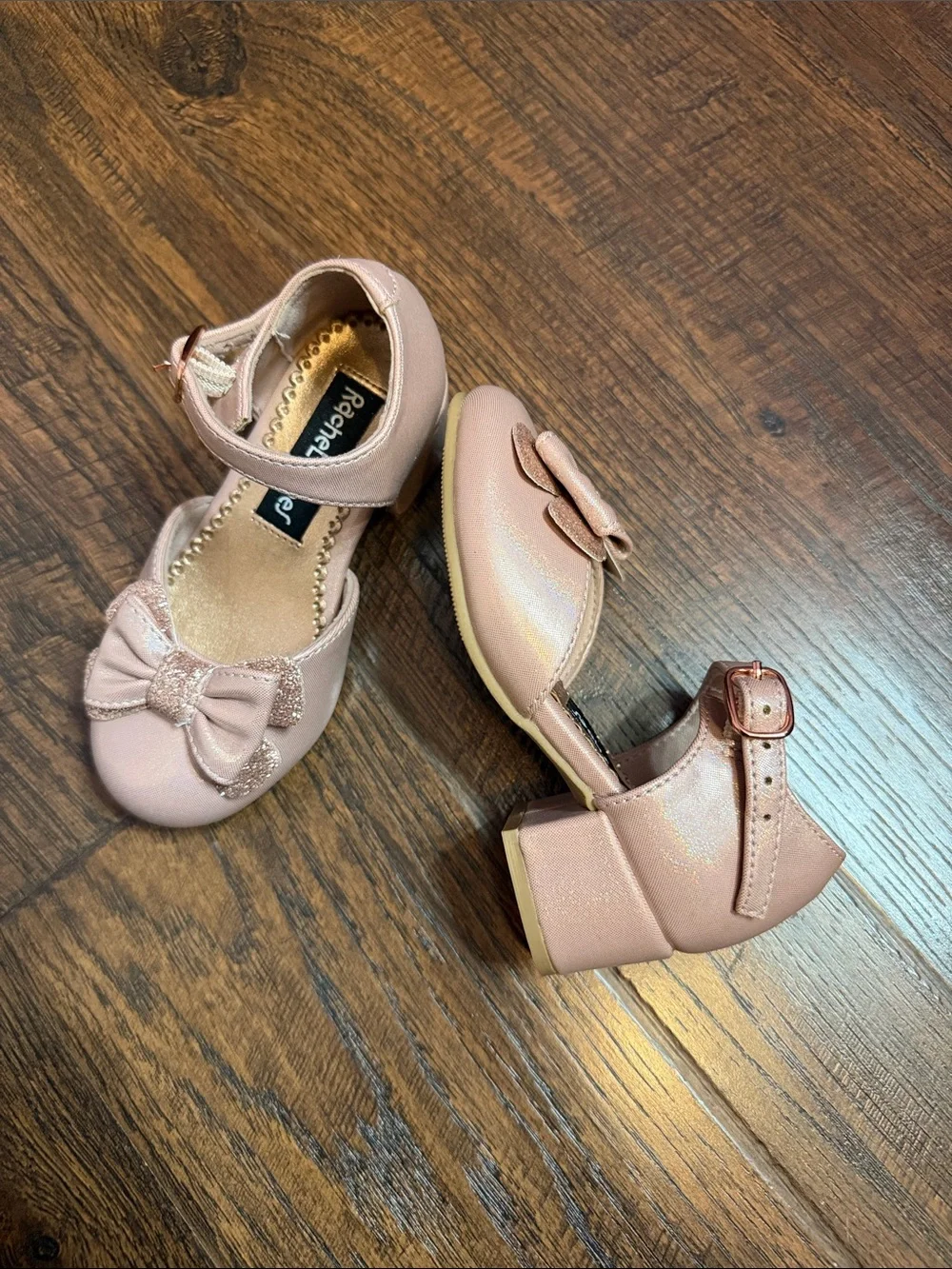 NWOT Rachel Shoes Pink Glitter Bow Mary Jane Toddler Shoes 👸🏻